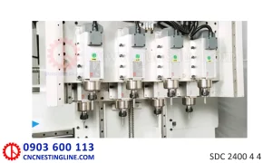 Cụm gia công máy phay mộng âm CNC 4 đầu bàn 2m4 - SDC 2400 4 4 | Quốc Duy