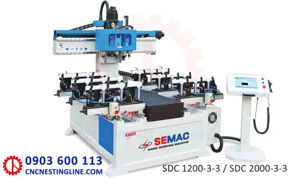 Máy phay mộng âm CNC 3 đầu | Quốc Duy