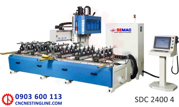 Cụm gia công máy phay mộng âm CNC 4 đầu bàn 2m4 - SDC 2400 4 | Quốc Duy
