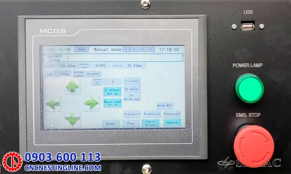 Màn hình điều khiển máy khoan ngang cnc định vị hồng ngoại | cncnestingline