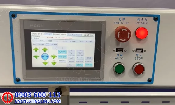 Màn hình điều khiển máy khoan ngang CNC 2 đầu | cncnestingline