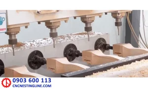Máy phay tiện gỗ CNC 32 đầu phay xẻ rãnh | cncnestingline