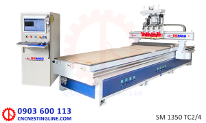 Máy cnc router 2 bàn 4 đầu | SM 1350 TC2/4