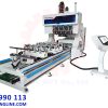 Máy CNC 4 trục 16 dao 8 bàn kẹp kết hợp chống tâm