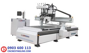 Máy cnc router 4 đầu + lưỡi cưa xoay 360 độ | Quốc Duy