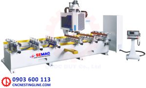 Máy làm mộng âm oval cnc 10 đầu | Quốc Duy