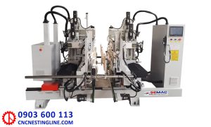 Máy mộng dương cnc 2 đầu kết hợp khoan phay | Quốc Duy