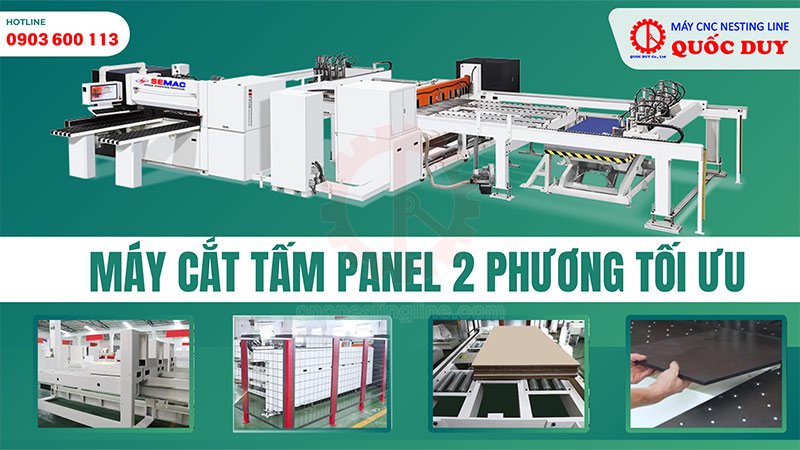 Máy cắt tấm panel 2 phương full option | Quốc Duy