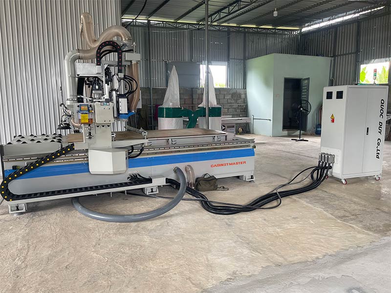 Máy CNC 4 đầu cắt ván gỗ công nghiệp Hố Nai