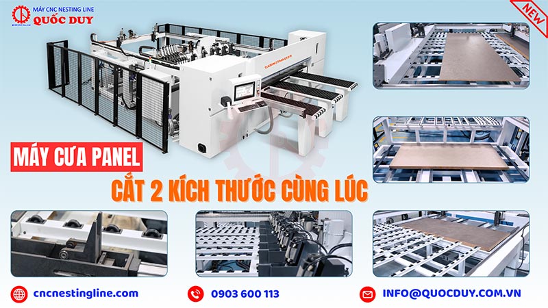 Máy cưa panel cắt 2 kích thước cùng lúc