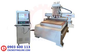 Máy CNC gỗ công nghiệp 4 đầu | Quốc Duy