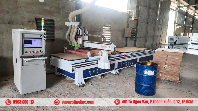 Máy CNC router 4 đầu 2 bàn kép | CNC Nesting Line