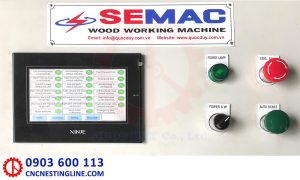 Bảng điều khiển máy cắt phay 2 đầu tự động