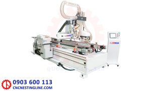 Máy phay khoan CNC làm cửa gỗ 6 trục | Quốc Duy
