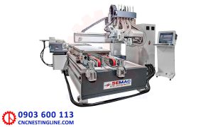 Máy phay khoan CNC làm cửa gỗ 6 trục
