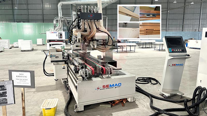 Máy phay khoan CNC làm cửa gỗ | Quốc Duy