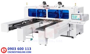 Máy khoan 6 mặt 2 đầu bàn đôi thay dao tự động | cnc nesting line