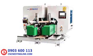 Máy phay mộng ván sàn xương cá 2 đầu | cnc nesting line