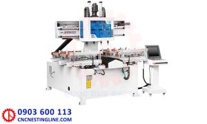 Máy mộng âm cnc 4 đầu bàn lật | cnc nesting line
