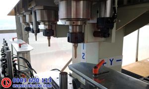 Trục gia công máy đục mộng âm CNC 4 đầu