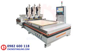 Máy CNC 3 đầu thay dao 2 bàn độc lập | cnc nesting line
