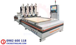 Máy cnc 4 đầu 2 bàn 1m5x2m5 thay dao | cnc nesting line