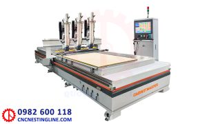 Máy cnc 3 đầu 2 bàn độc lập atc tải nặng