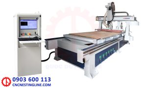 Máy cnc gỗ 1 đầu khay thay dao đĩa 9kw