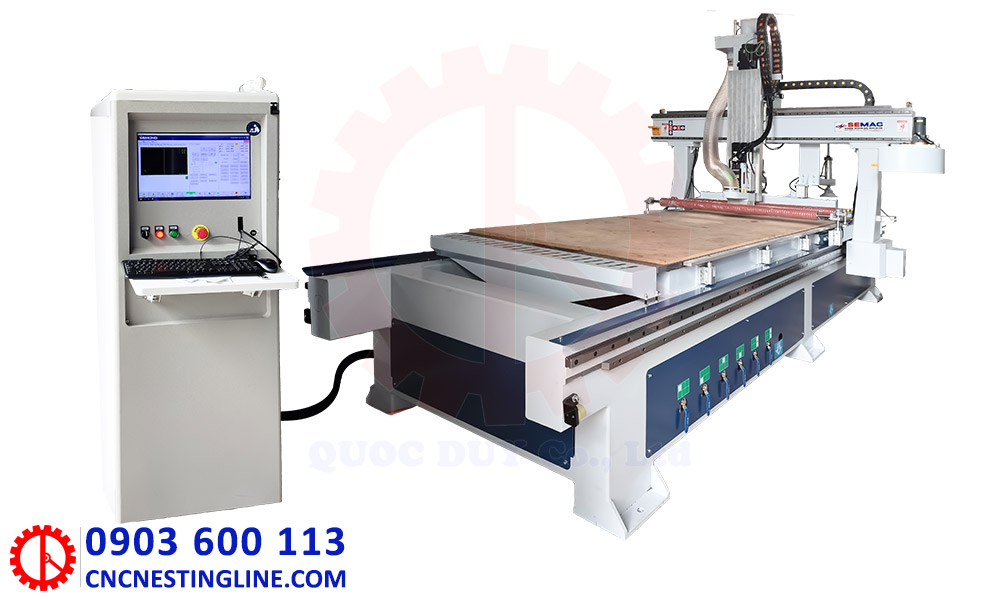 may-cnc-go-1-dau-khay-thay-dao-dia-9kw Máy cnc gỗ 1 đầu khay thay dao đĩa 9kw