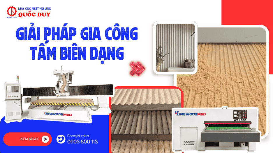 Gia công tấm ốp lam sóng gỗ bằng máy bào rãnh | Quốc Duy