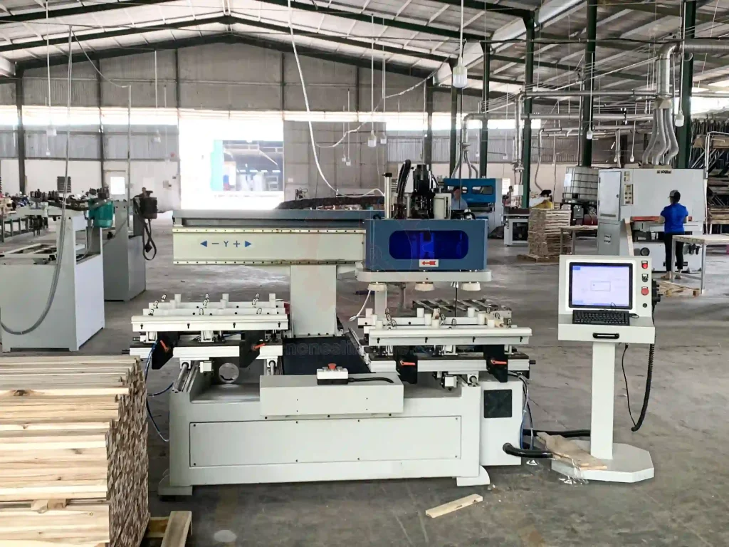 Máy làm mộng âm CNC 3 đầu tại Hố Nai